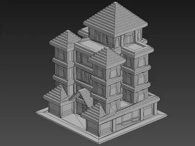 House Voxel - 25 Low-poly 3D model