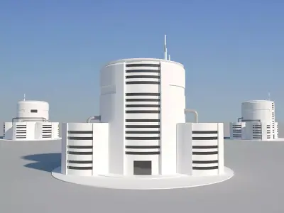 Industrial Building 04 Low-poly 3D model