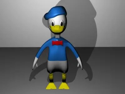 donald duck with shadow Free low-poly 3D model