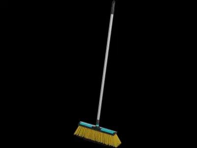 Brooms mops and window squeegees Broom Low-poly 3D model