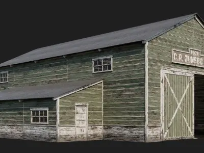 57-58-59-60 - Farm Buildings 4K PBR GameReady Low-poly 3D model