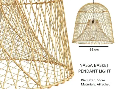 Collection rattan pendant lights 3D model