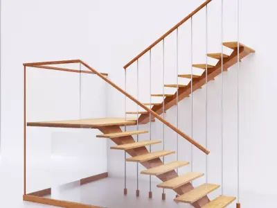 Stairs 07 Low-poly 3D model