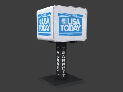 USA Today Newspaper Dispenser Low-poly 3D model