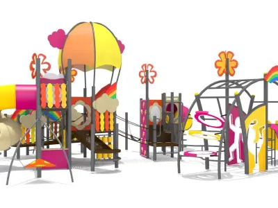 Rainbow Playground Low-poly 3D model