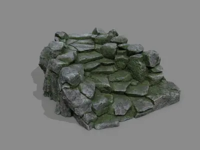 Old Stairs Low-poly 3D model shop