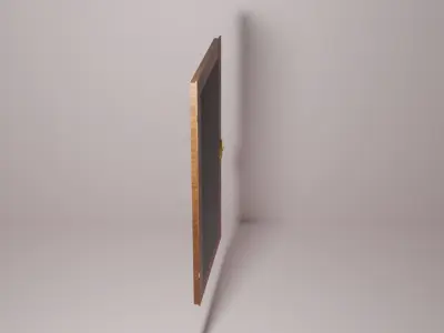 wooden glass door Low-poly 3D model