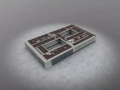 EDDB Technical Building 5 Low-poly 3D model