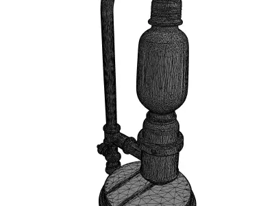 Industrial Edison Table Lamp Low-poly 3D model