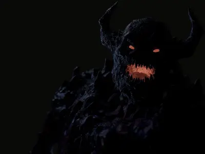 Monster - Game Ready flying in sky Low-poly 3D model