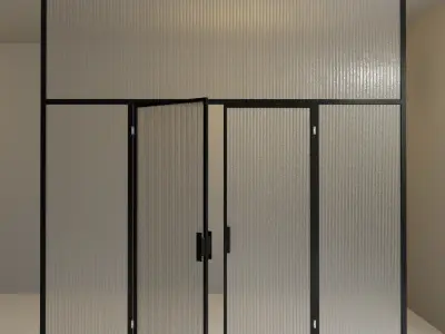 Glass partition door 86 Low-poly 3D model