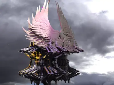 Victorian Winged angel tower  3D model