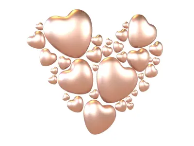 Combination Design Heart Icon v1 019 3D model