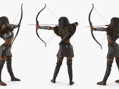  Warrior Woman Archer with Bow 
