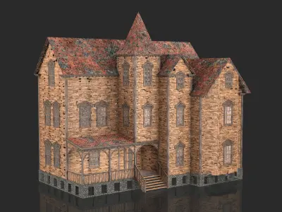 Old Medieval Abandoned House 6 3D model