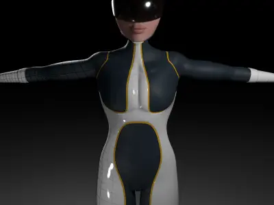 Sci fi Cartoon Man Low-poly 3D model