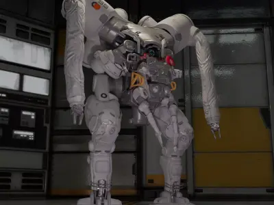 Lowpoly model robot - mech 3D model Low-poly 3D model