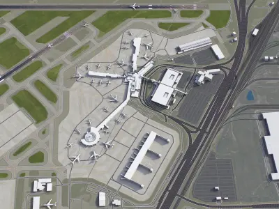 Cleveland Airport Low-poly 3D model