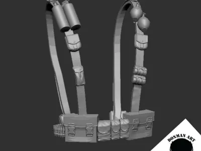 Street Warrior Vest for 6 inch Action Figures 3D print model