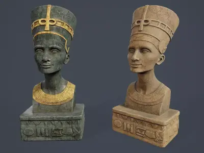 Cleopatra Statue PBR Low-poly 3D model
