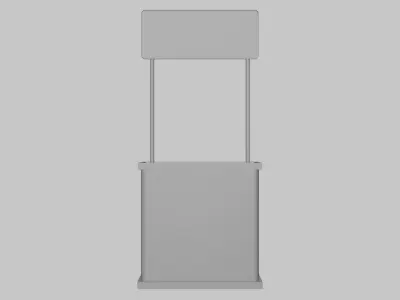 Basic Portable Stand Booth - Geometry Only No Textures 3D model
