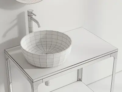 Scarabeo Ceramiche ABLE Single Vanity Unit Set 2 Low-poly 3D model