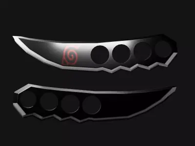 chakra blades or ninja knuckle knives FROM NARUTO Low-poly 3D model