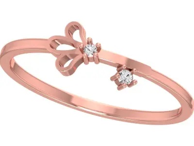 Solitaire Women Light Weight Band Ring 3D print model 38