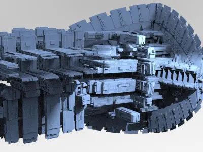 Alien Inquisitor Grand Ship 2 designs ships  3D model