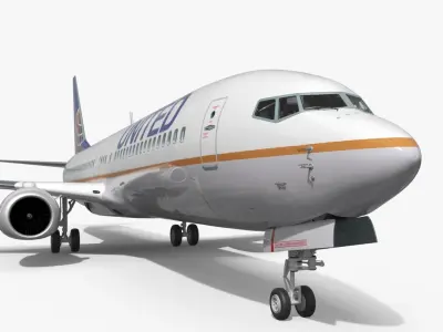  United Airlines Boeing 737-900 with Interior Rigged for Cinema 4D 