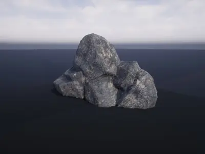 Rock cliff Low-poly 3D model