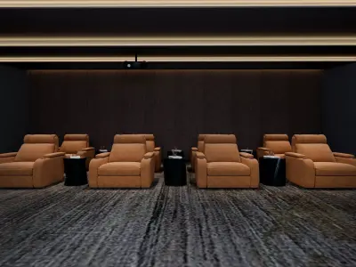 Movie Theater Interior Low-poly 3D model