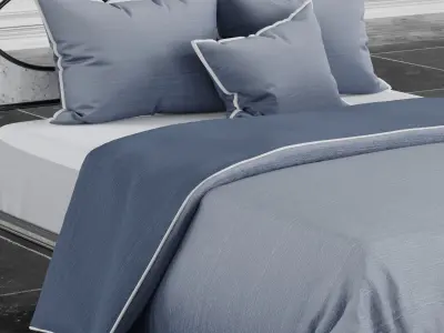 Bed Iron comforter  pillows 3D model