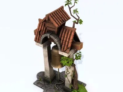 Stylized Bell Tower Low-poly 3D model