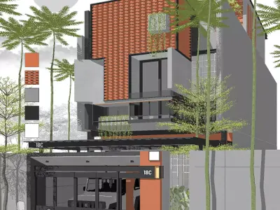 3D Model Modern Minimalist House Contemporary Style 3D model