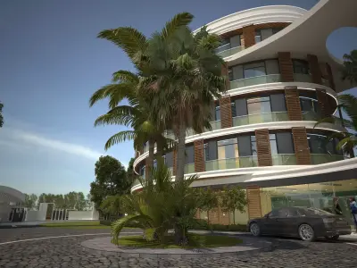 MODERN ELLIPSE HOTEL 3D model