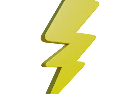 Electricity symbol Low-poly 3D model