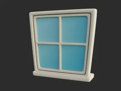 Cartoon Window 5b Low-poly 3D model