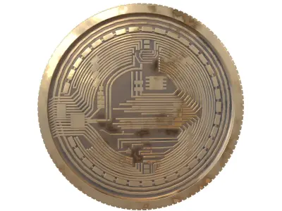 Bitcoin v7 002 Low-poly 3D model