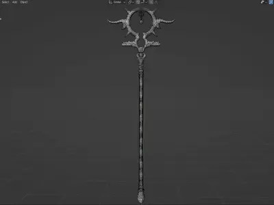 Magic space staff weapon Low-poly 3D model