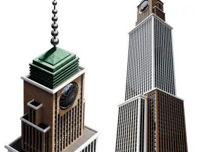 Skyscraper03 NewYork-Style Low-poly 3D model