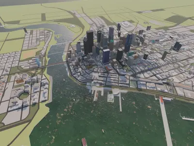 City-modern city- urban 3D model