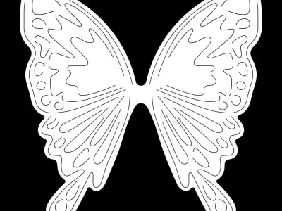 Butterfly Wings Neon Sign 3D model purchase