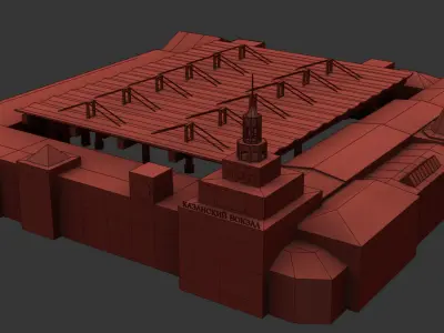 Kazansky Railway station Moscow Low-poly 3D model