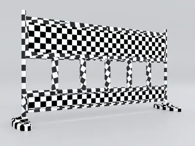 Steel Barricade low poly 3d model  Low-poly 3D model