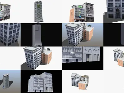 Building Mega Collection 18 3D Model Pack