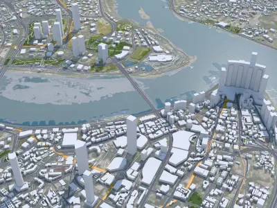 Chongqing China 50km AI Low-poly 3D model