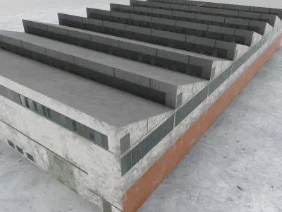 EGCC Hangar1 Low-poly 3D model