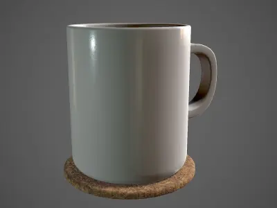 Coffee Mug Porcelain Low-poly 3D model