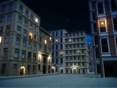 Building tall Low-poly 3D model order